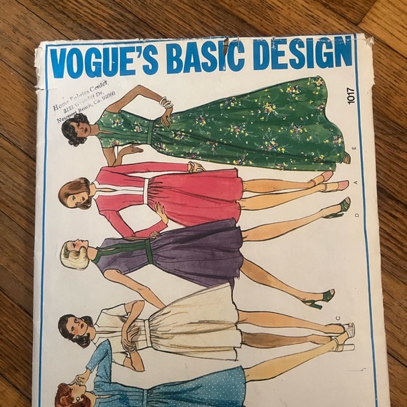 Vogue’s Vintage Basic Design Dress Sewing Pattern 1017 Size 12 Maxi Short Uncut - Picture 6 of 10
